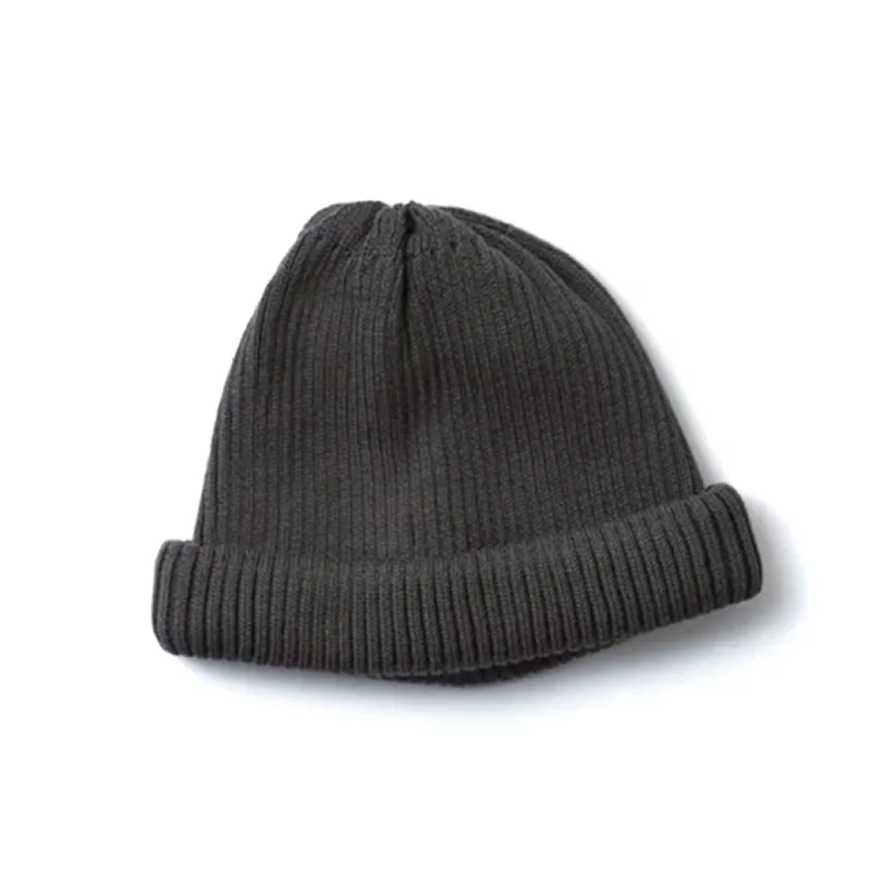 R5021 Cotton Roll Up Beanie - D. Grey sold by BlackBlue