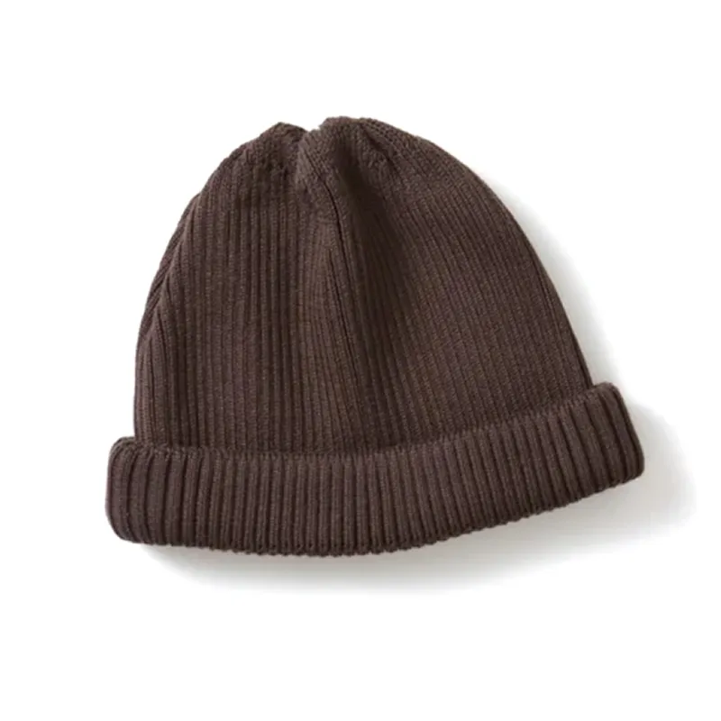 R5021 Cotton Roll Up Beanie - D. Brown sold by BlackBlue