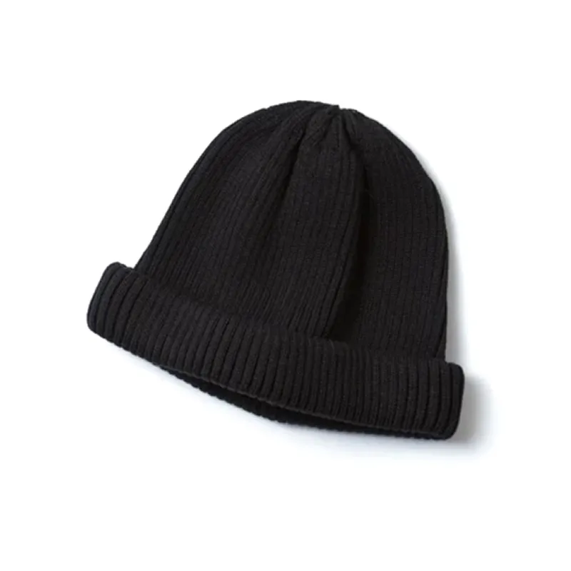 R5021 Cotton Roll Up Beanie - Black made by BlackBlue