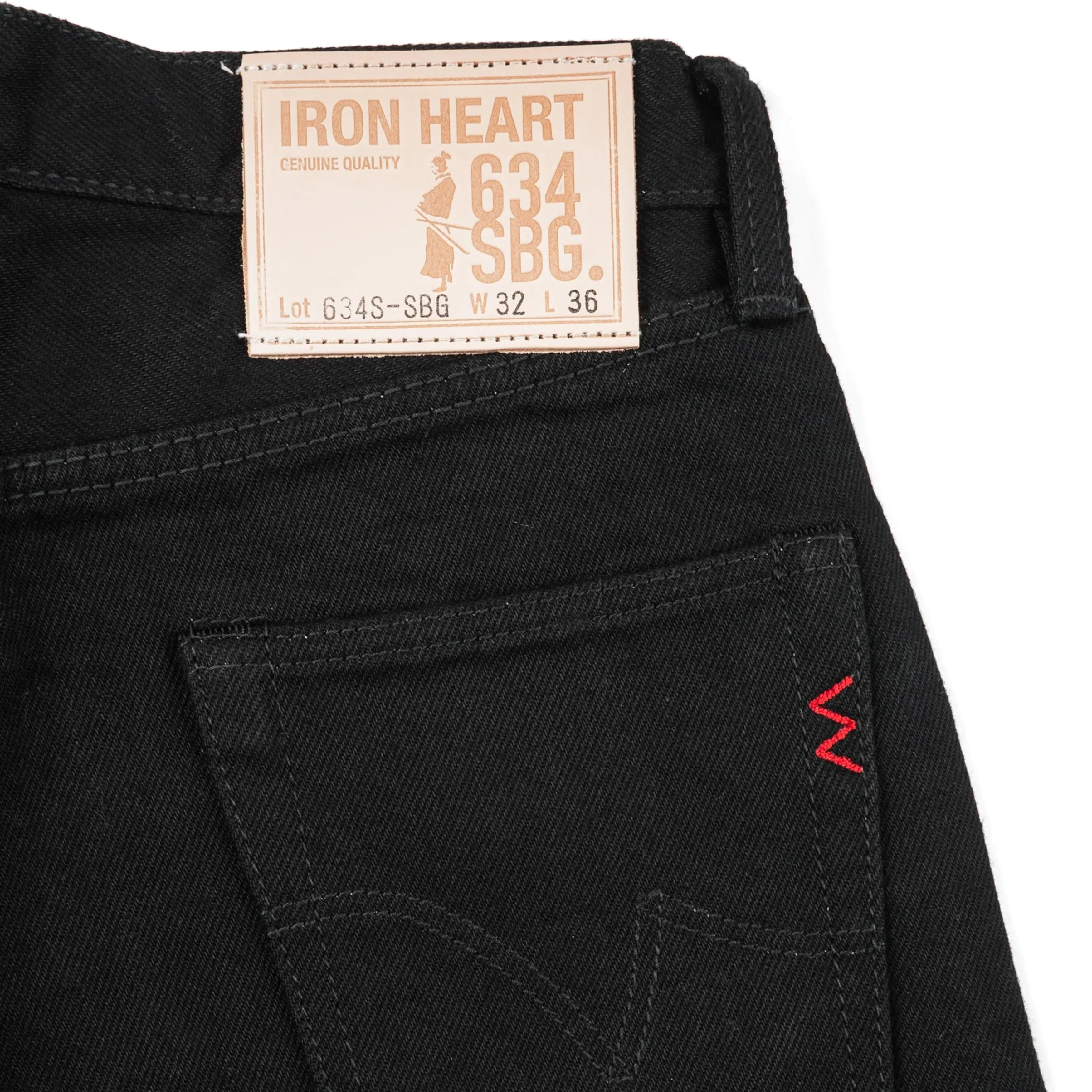 IH-634S-SBG 21oz Selvedge Denim Straight Cut Jeans - Superblack (Fades To Grey) sold by BlackBlue product image thumbnail 4