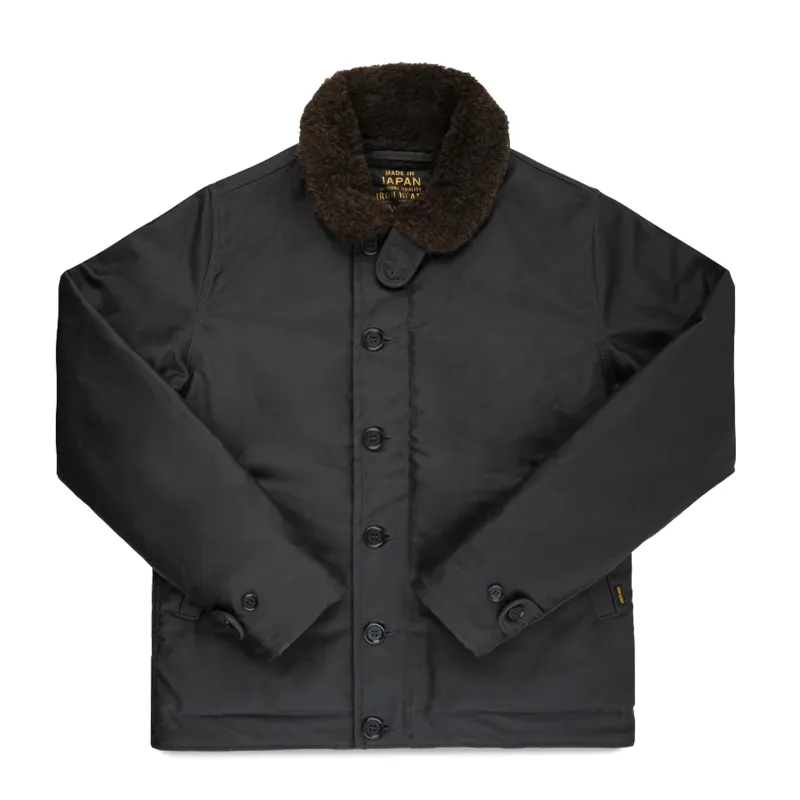 IHM-37-BLK (FW25) Oiled Whipcord N1 Deck Jacket - Black sold by BlackBlue