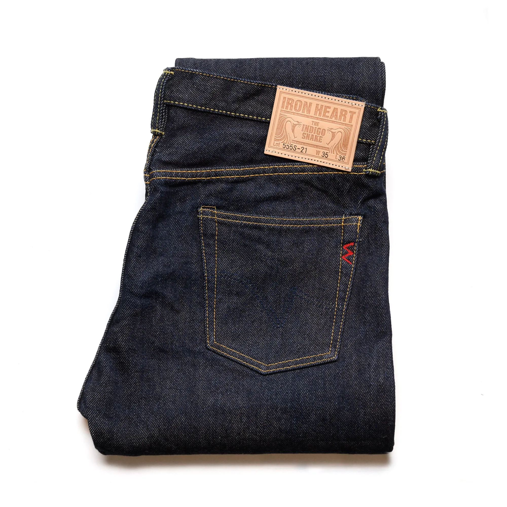 IH-555S-21-T 21oz Selvedge Denim Slim Cut Jeans (Tonal Arcs) - Indigo sold by BlackBlue