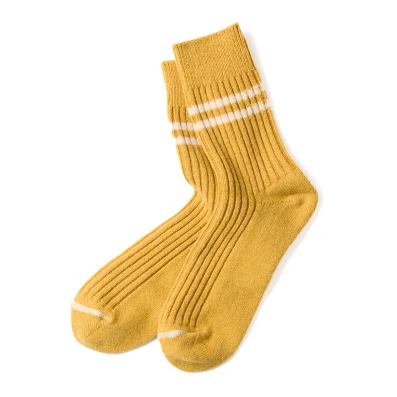 R1489 Merino Lambswool Stripe Socks - Yellow sold by BlackBlue
