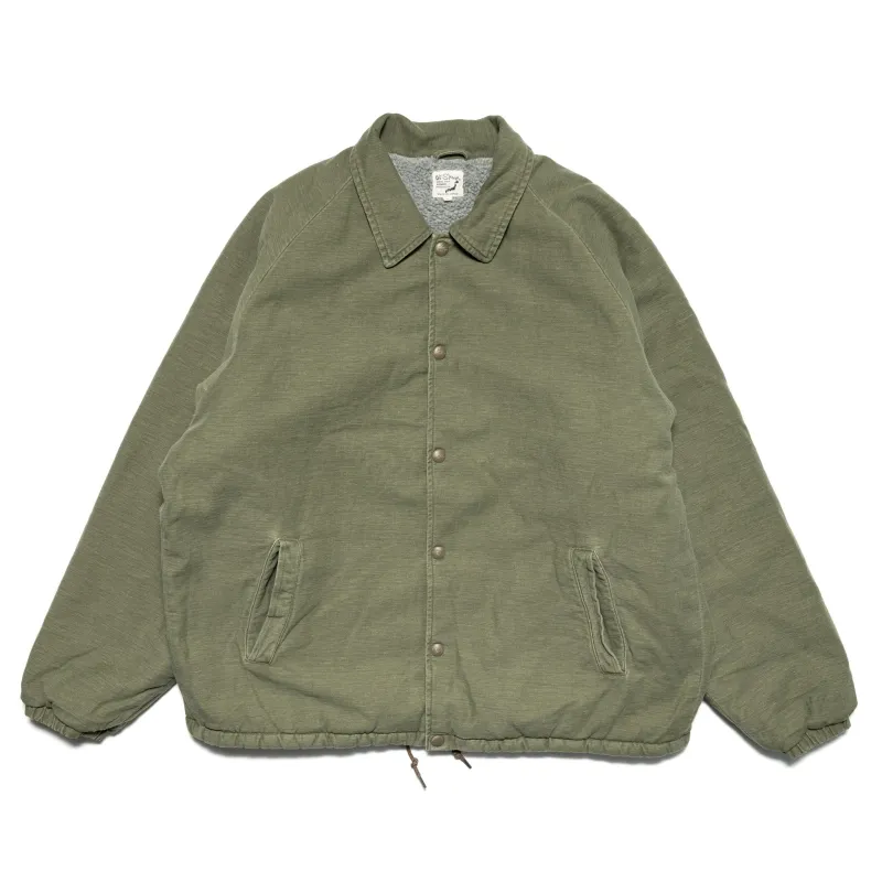 Vintage Washed Coach Jacket With Fleece Lining - Dark Olive sold by BlackBlue