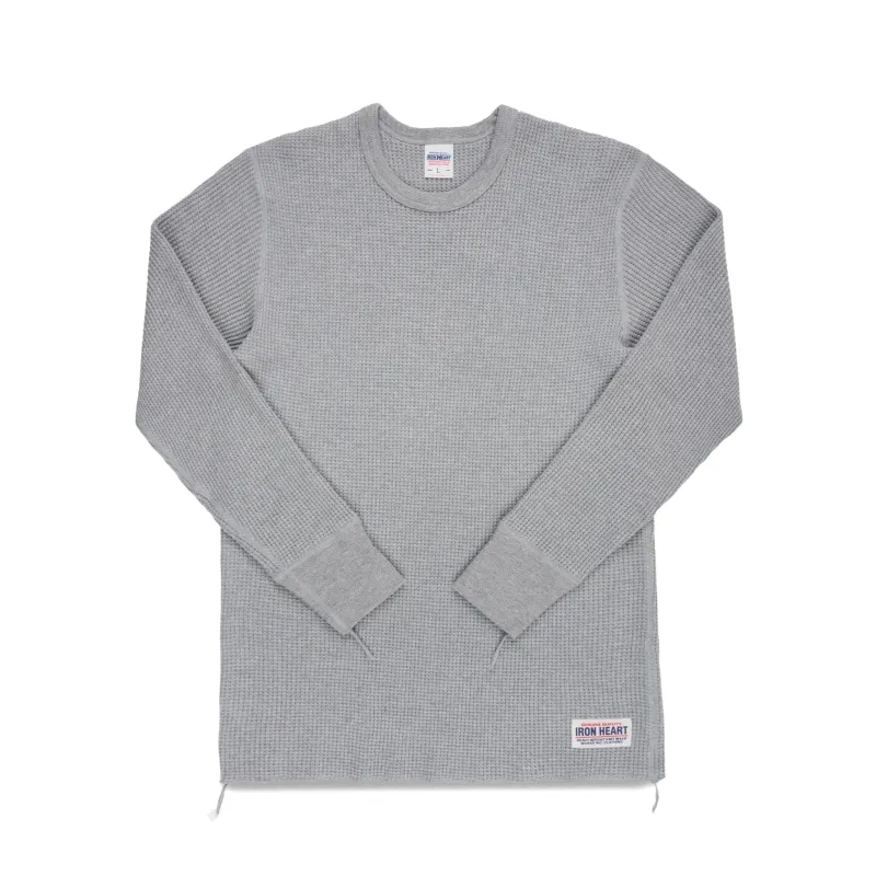 IHTL-1301-GRY Waffle Knit Long Sleeved Crew Neck Thermal Top - Grey sold by BlackBlue
