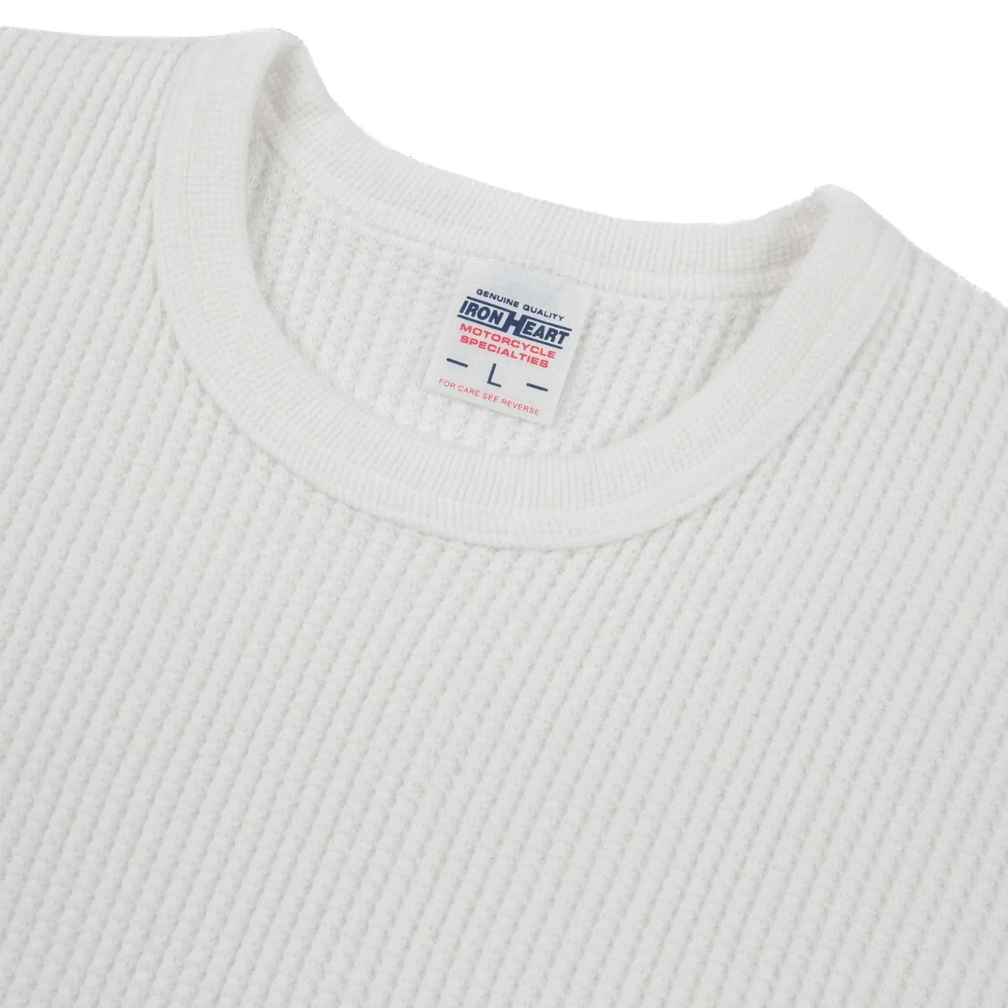 IHTL-1301-WHT Waffle Knit Long Sleeved Crew Neck Thermal Top - White sold by BlackBlue product image thumbnail 3