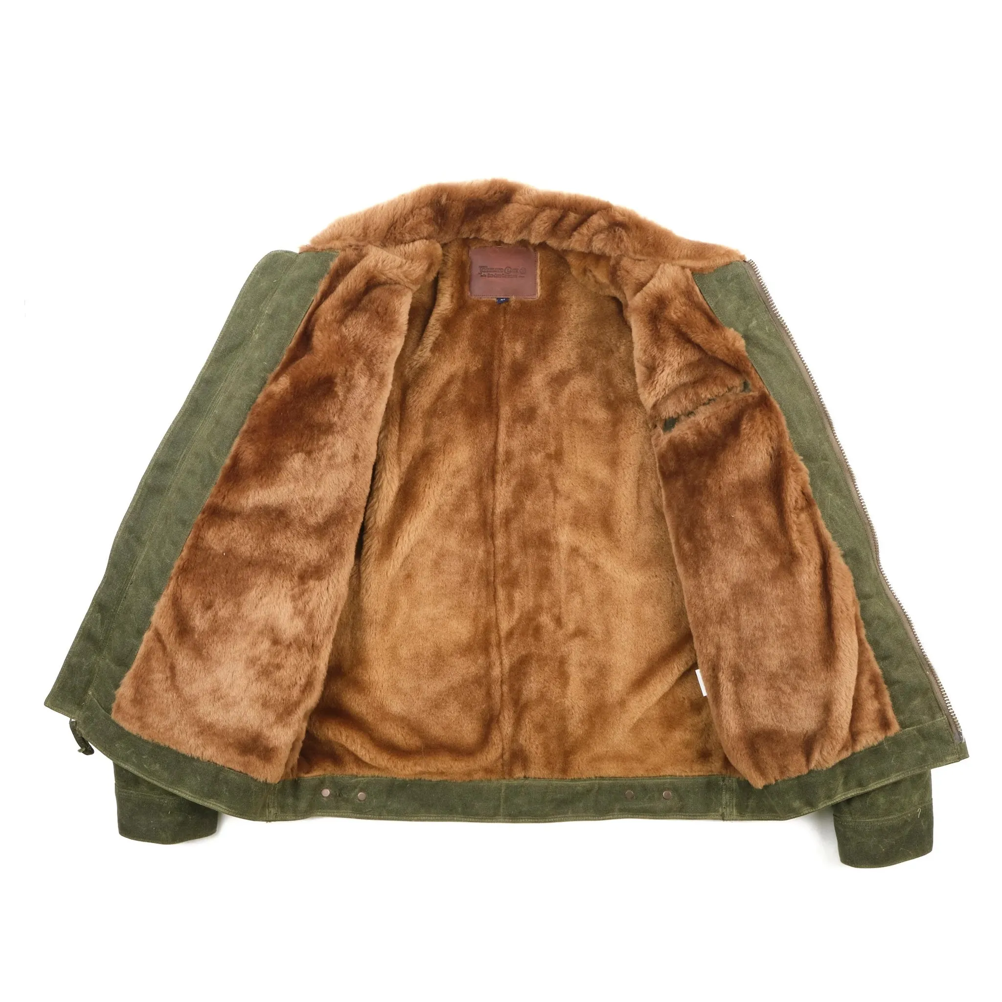RJ-2 20oz Shearling Lined Waxed Canvas Jacket - Olive sold by BlackBlue product image thumbnail 2