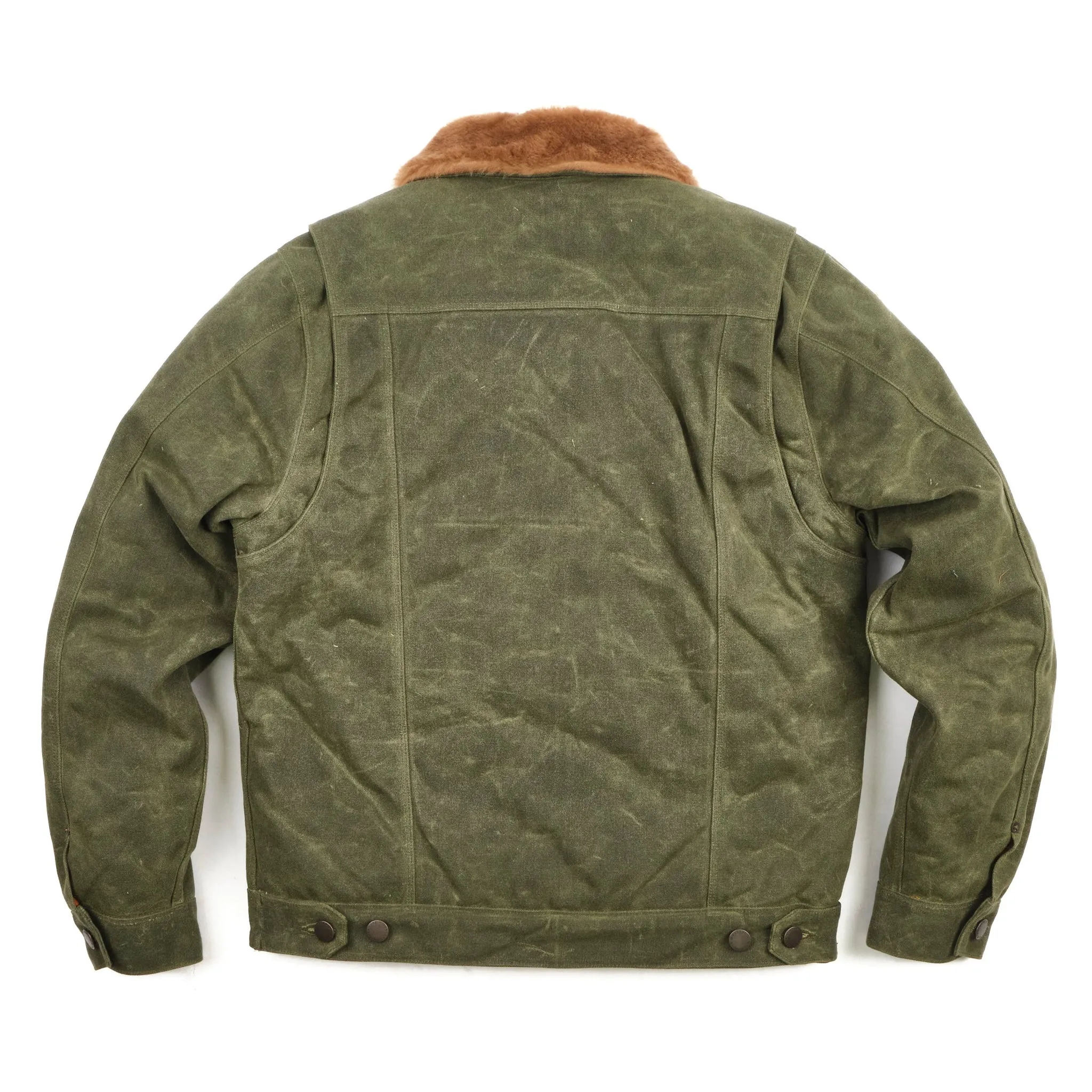 RJ-2 20oz Shearling Lined Waxed Canvas Jacket - Olive sold by BlackBlue product image thumbnail 3