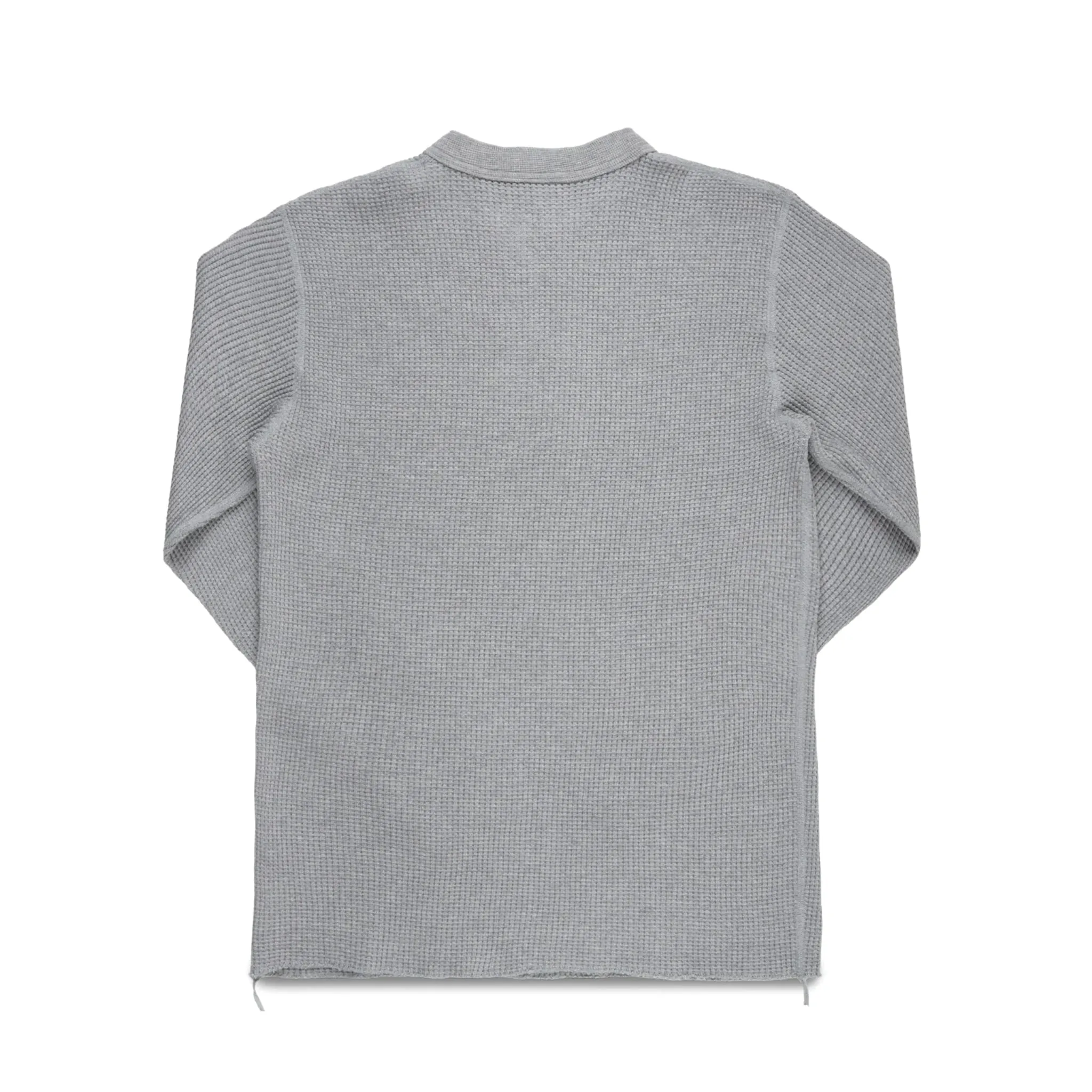 IHTL-1213-GRY Waffle Knit Long Sleeved Thermal Henley - Grey sold by BlackBlue product image thumbnail 2