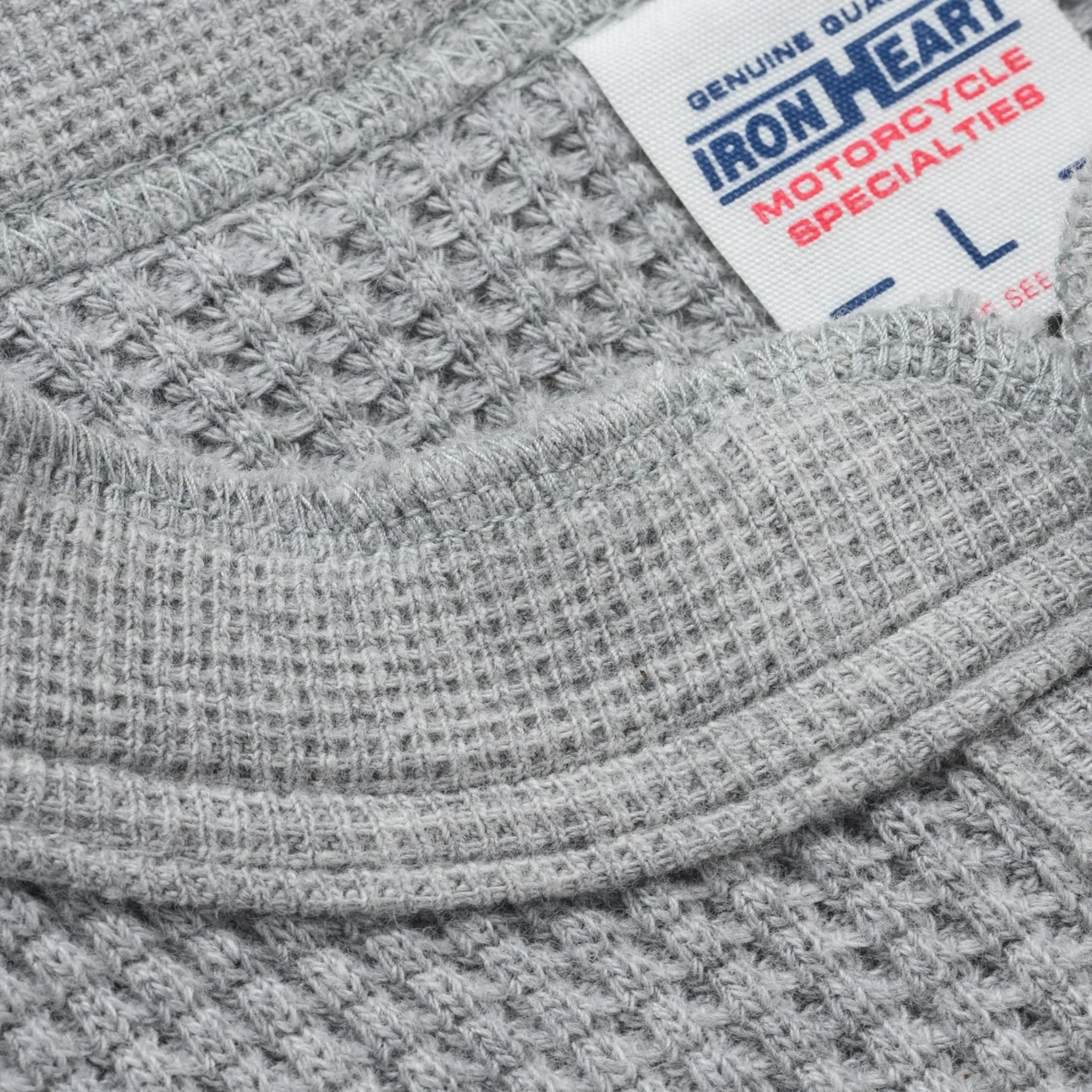 IHTL-1213-GRY Waffle Knit Long Sleeved Thermal Henley - Grey sold by BlackBlue product image thumbnail 5