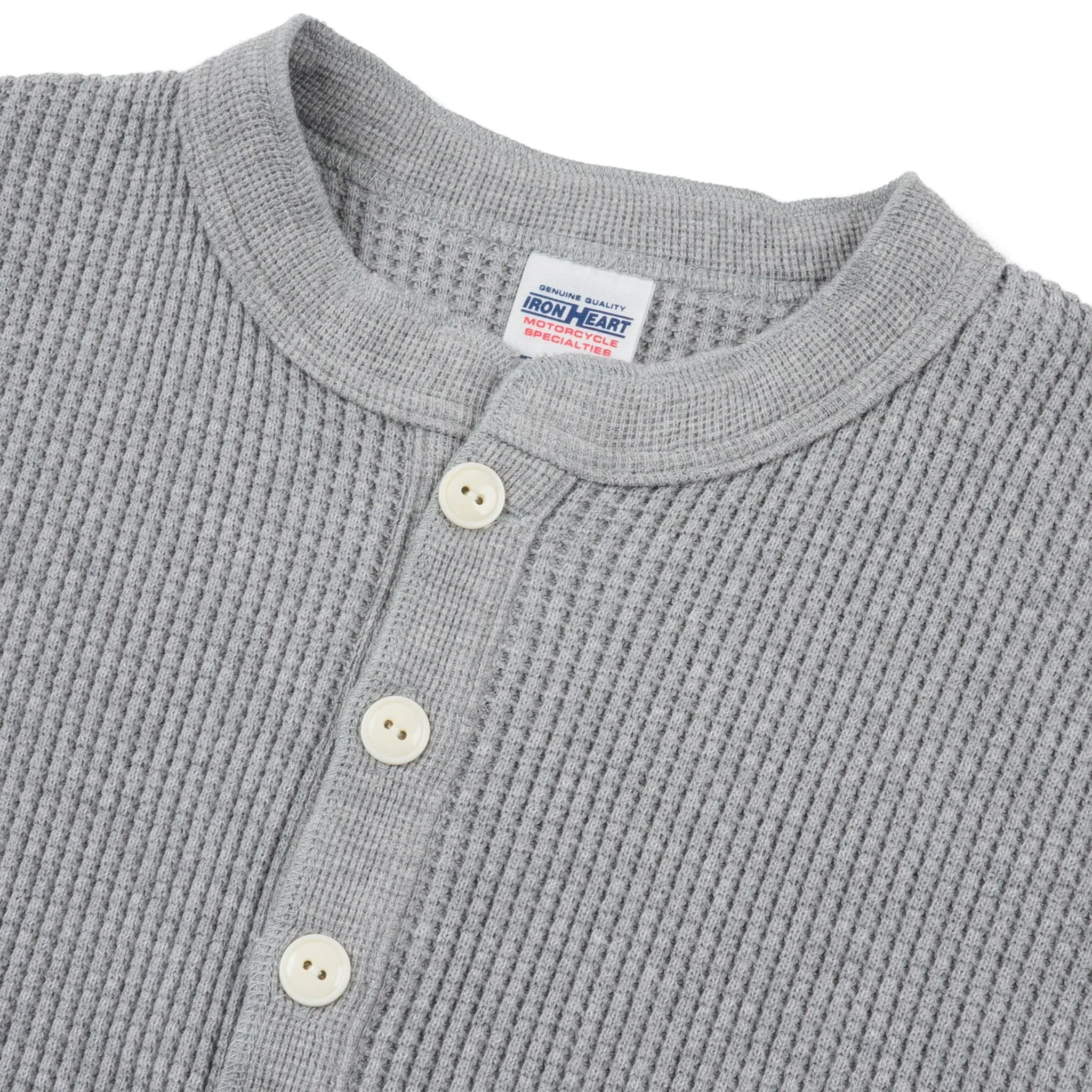 IHTL-1213-GRY Waffle Knit Long Sleeved Thermal Henley - Grey sold by BlackBlue product image thumbnail 3