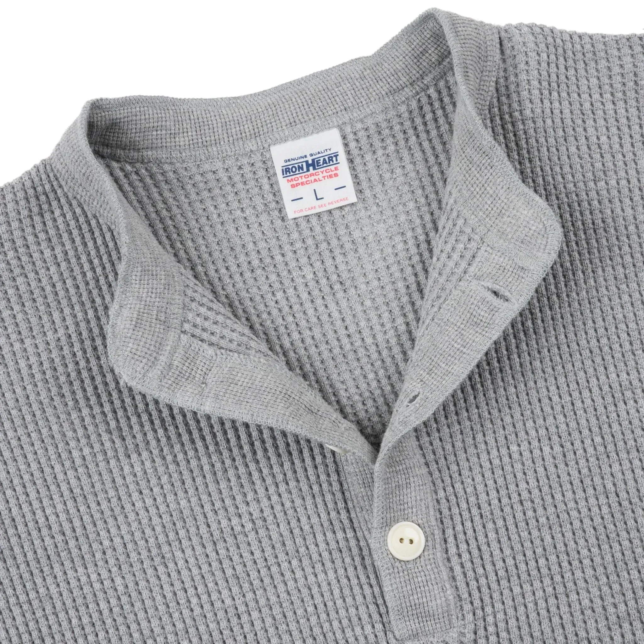IHTL-1213-GRY Waffle Knit Long Sleeved Thermal Henley - Grey sold by BlackBlue product image thumbnail 4