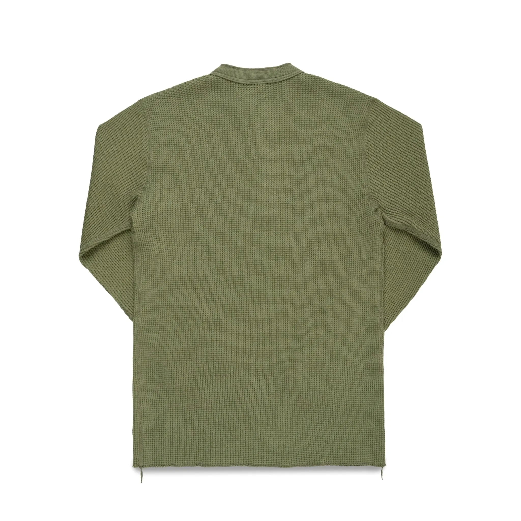 IHTL-1213-OLV Waffle Knit Long Sleeved Thermal Henley - Olive sold by BlackBlue product image thumbnail 2