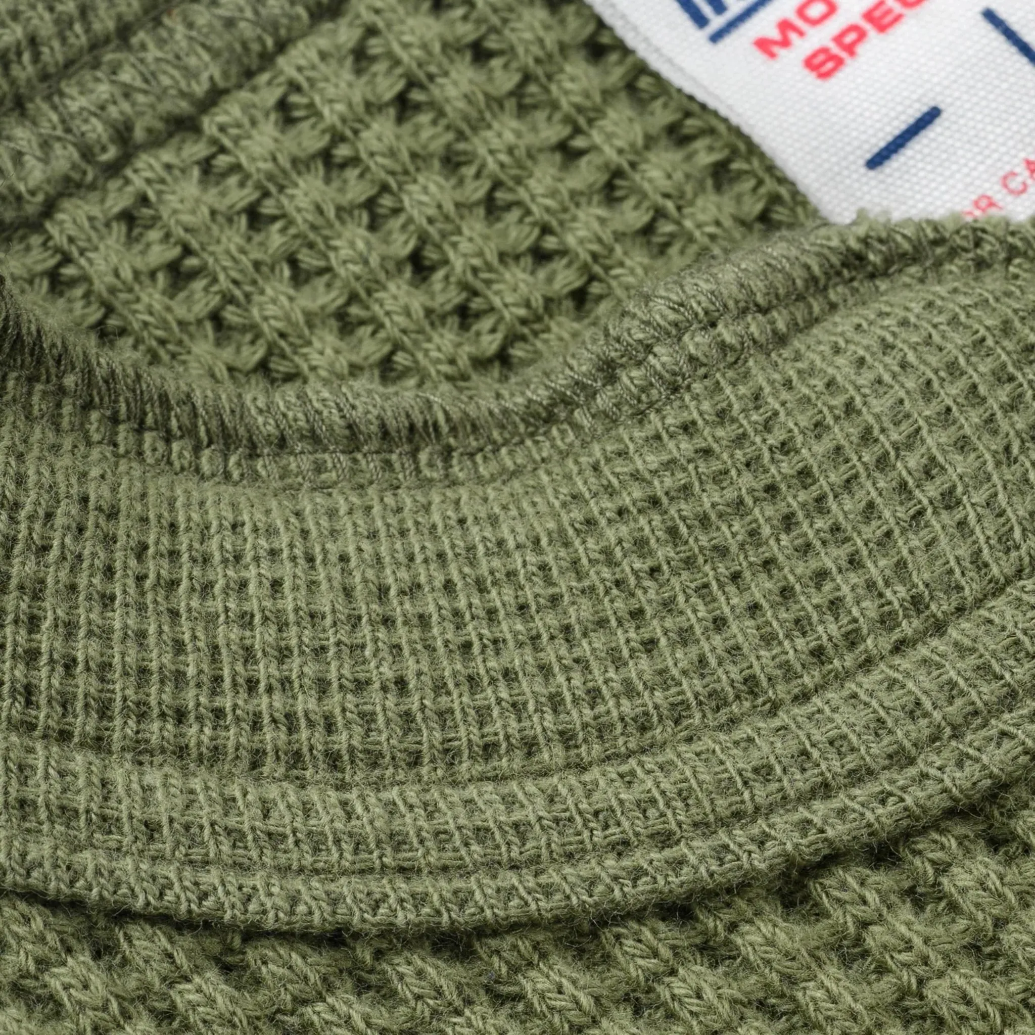 IHTL-1213-OLV Waffle Knit Long Sleeved Thermal Henley - Olive sold by BlackBlue product image thumbnail 5