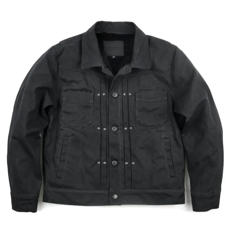 Riders Jacket Heavy Canvas - Black Alpaca made by Freenote Cloth