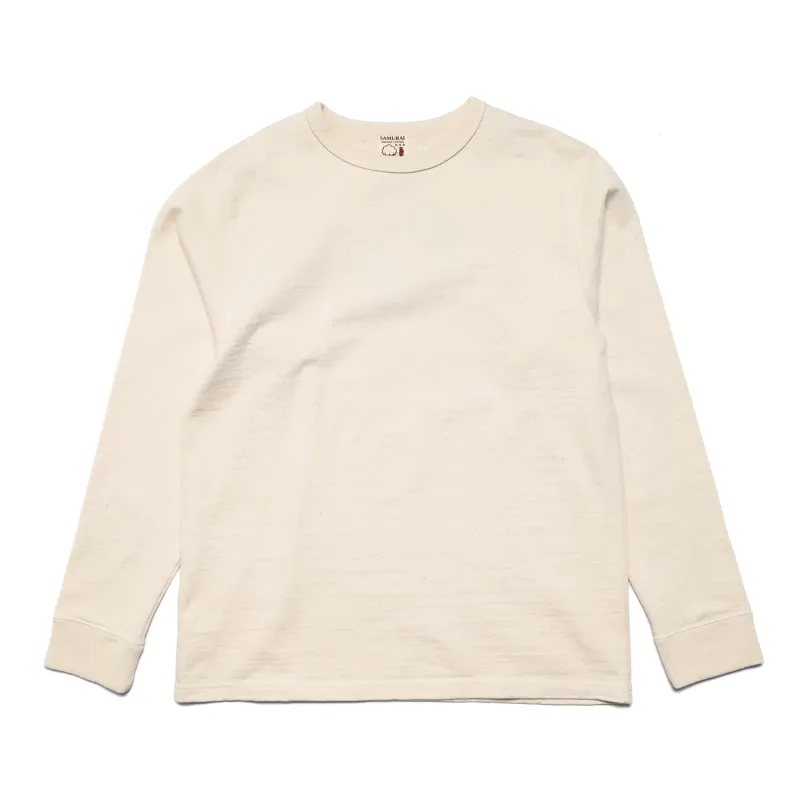 SJSLT-SC01 Japanese Cotton Made Crew Neck Tee - Natural made by Samurai Jeans