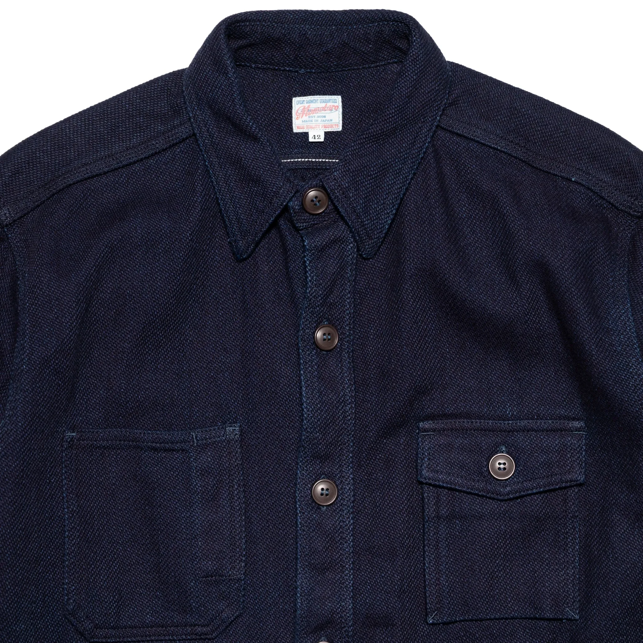 MZLS1070 Work Shirt Heavyweight Indigo Sashiko Dobby sold by BlackBlue product image thumbnail 3