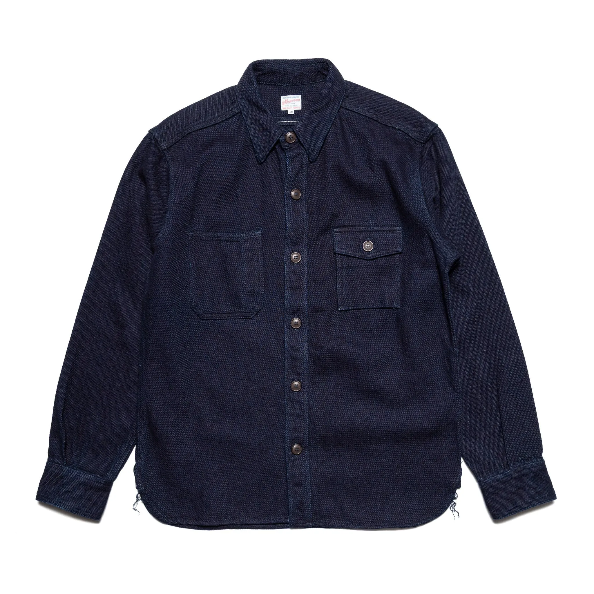 MZLS1070 Work Shirt Heavyweight Indigo Sashiko Dobby sold by BlackBlue
