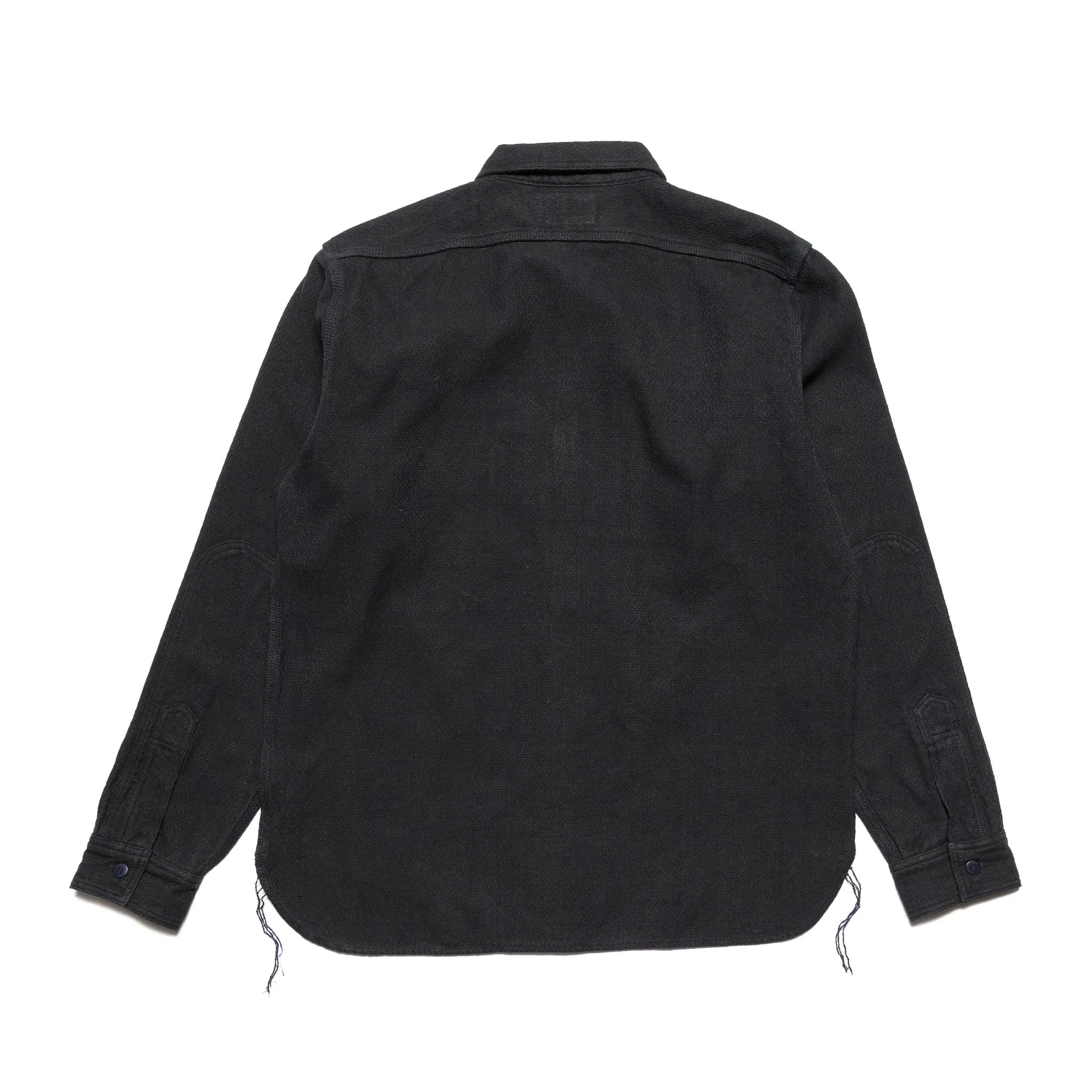 SSN24-01W Overdyed Sashiko Flannel Work Shirt Black sold by BlackBlue product image thumbnail 2
