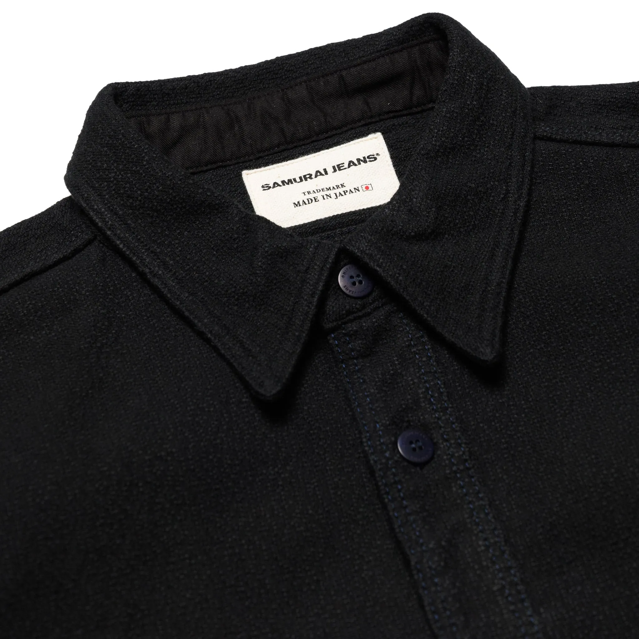SSN24-01W Overdyed Sashiko Flannel Work Shirt Black sold by BlackBlue product image thumbnail 3
