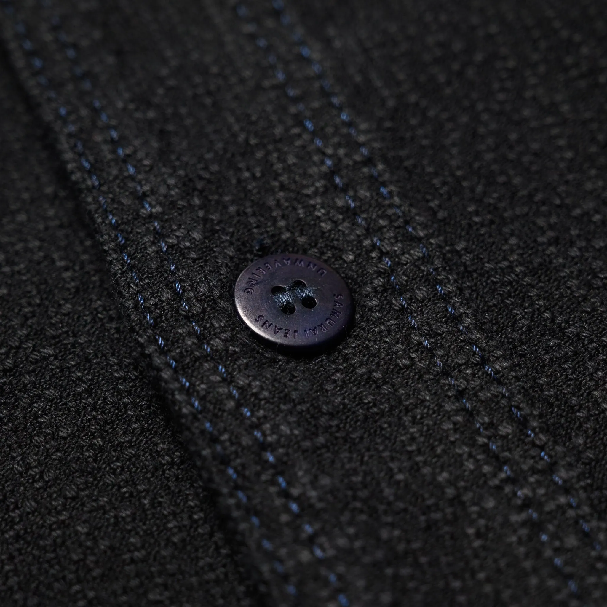 SSN24-01W Overdyed Sashiko Flannel Work Shirt Black sold by BlackBlue product image thumbnail 5