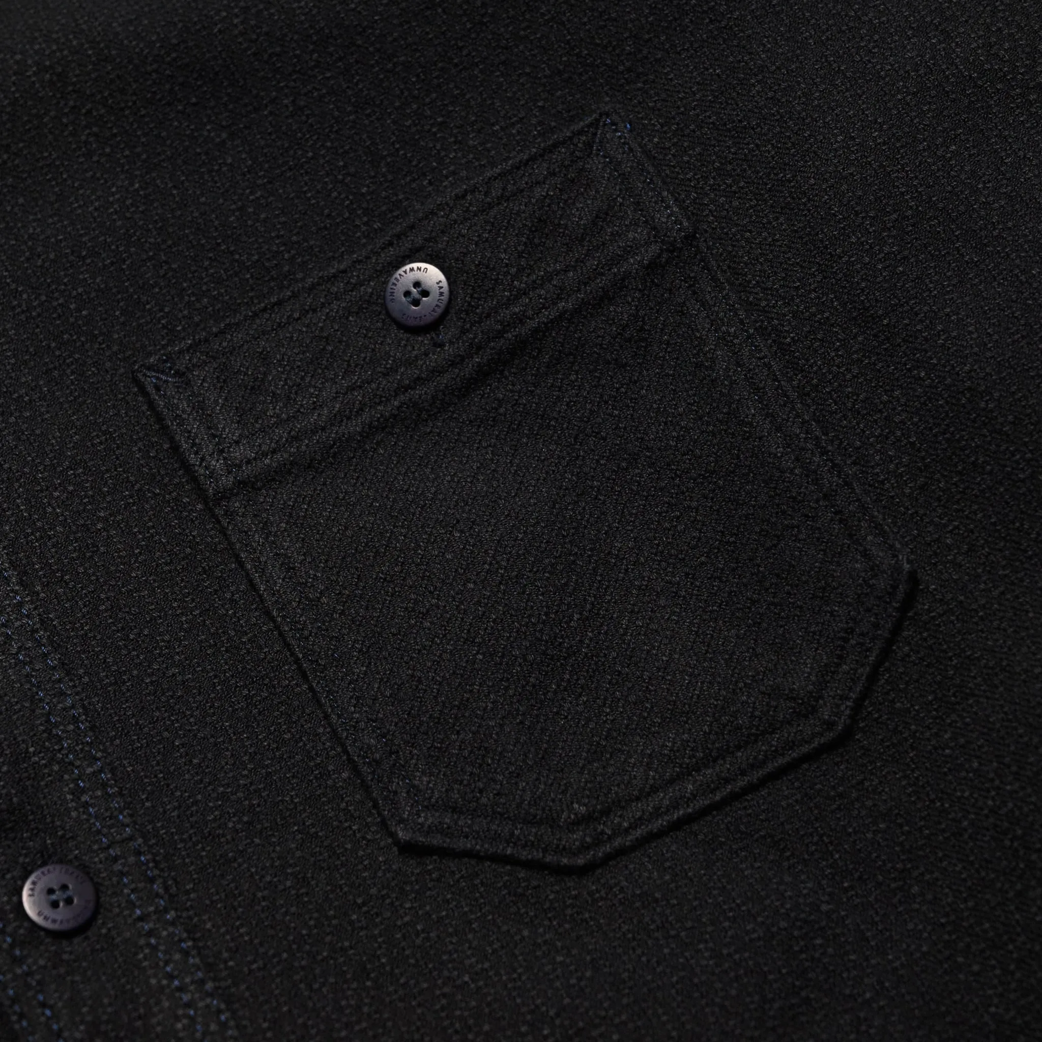 SSN24-01W Overdyed Sashiko Flannel Work Shirt Black sold by BlackBlue product image thumbnail 4