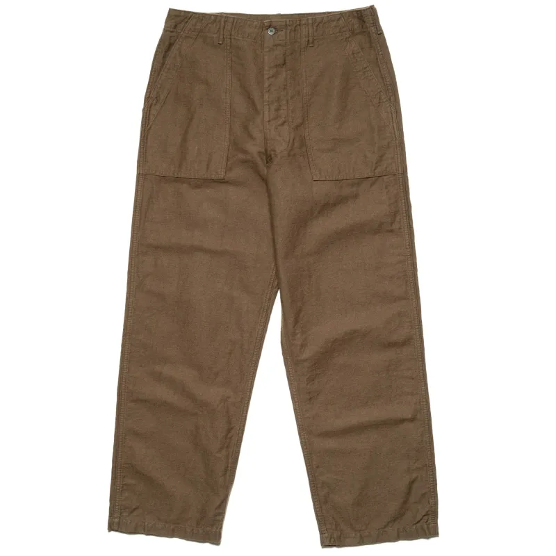 Relax Fit Cotton Linen Moleskin Fatigue Pants - Coffee Brown made by BlackBlue