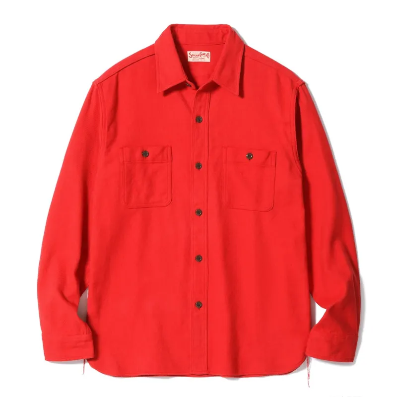SC29560 Cotton Twill Work Shirt - Red made by Sugar Cane