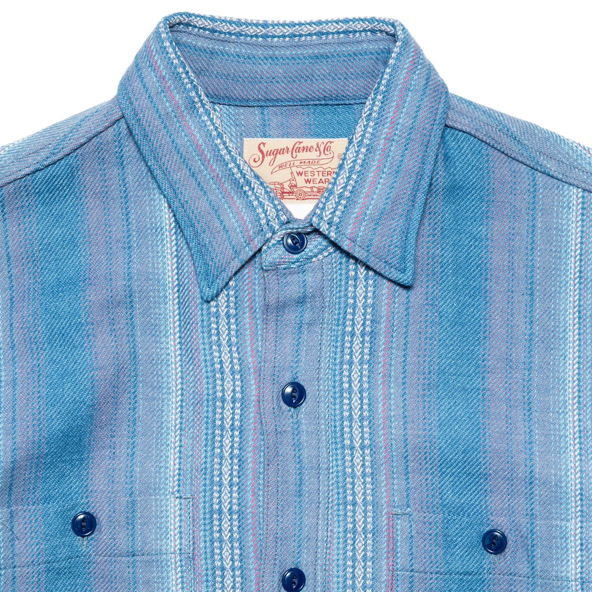 SC29579 Southwestern Indigo Dobby Work Shirt - Light Blue sold by BlackBlue product image thumbnail 2