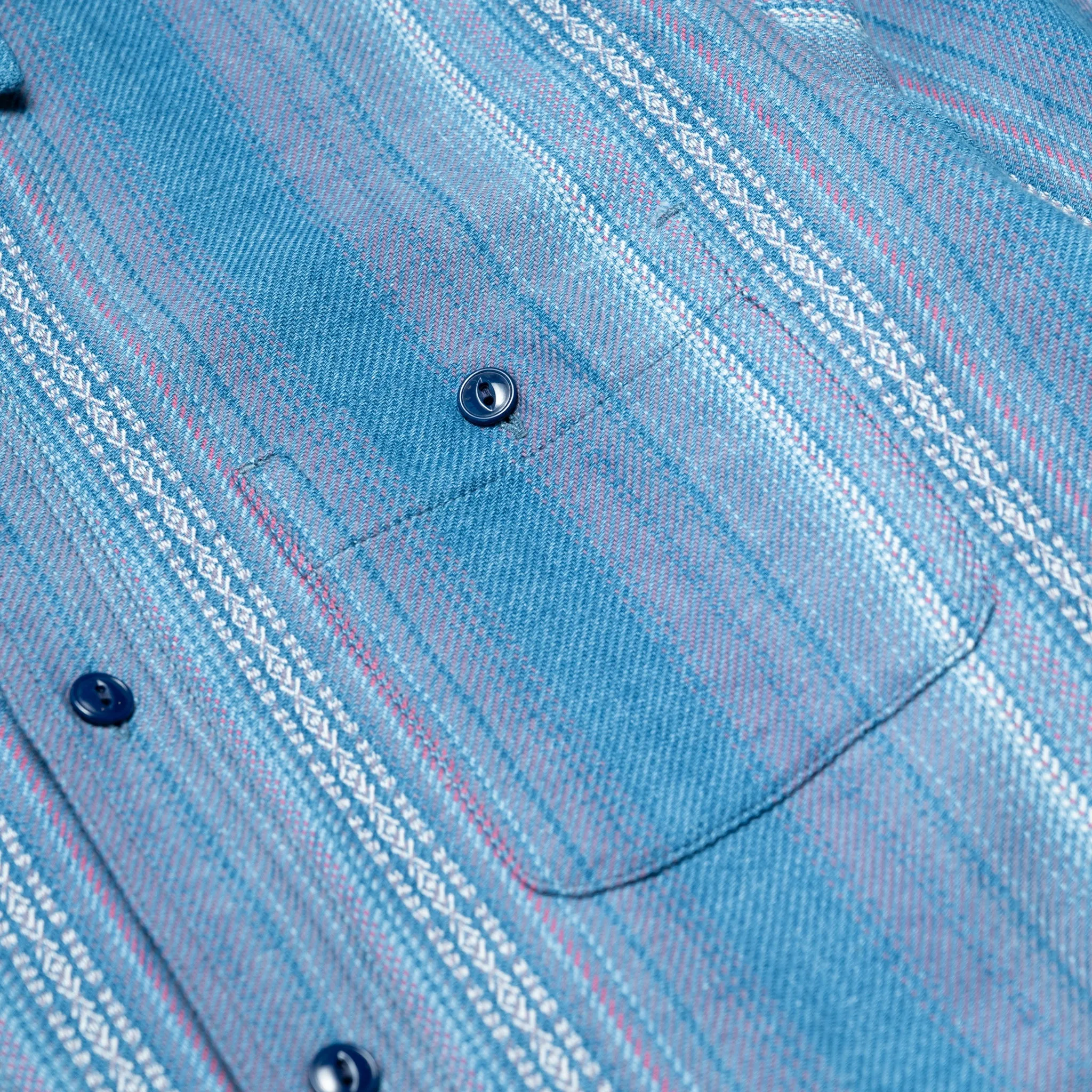 SC29579 Southwestern Indigo Dobby Work Shirt - Light Blue sold by BlackBlue product image thumbnail 4