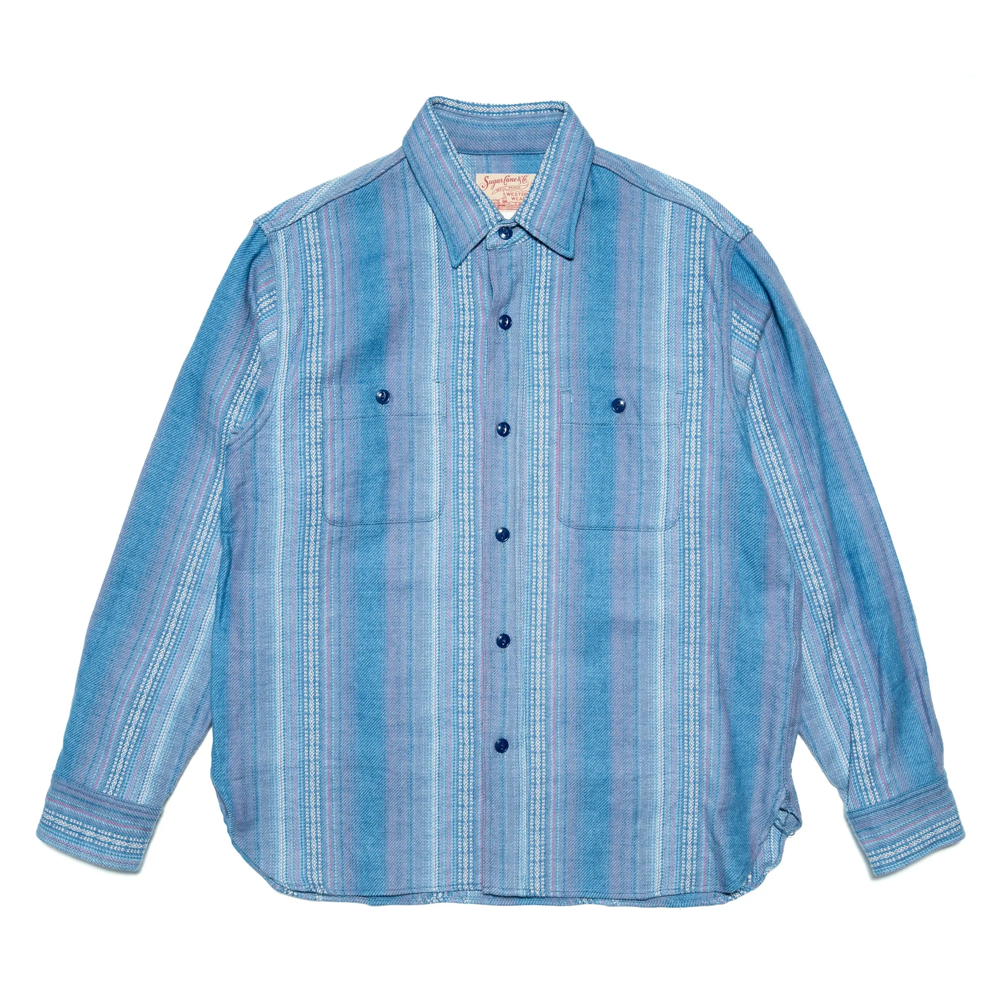 SC29579 Southwestern Indigo Dobby Work Shirt - Light Blue sold by BlackBlue
