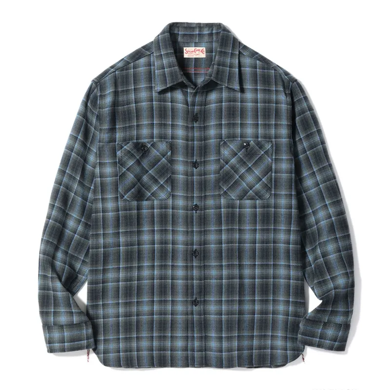 SC29563 Twill Check Work Shirt - Black made by Sugar Cane