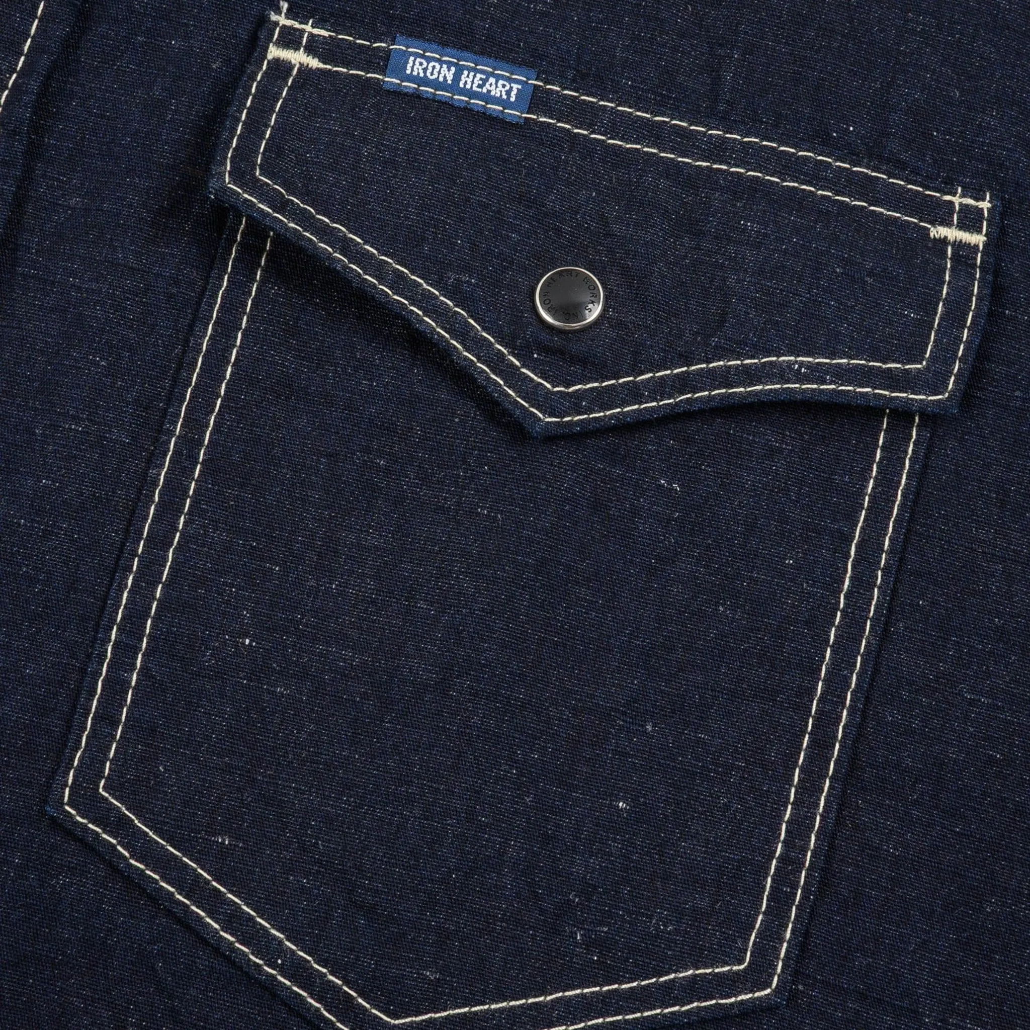 IHSH-444-IND 7oz Cotton Linen Chambray Western Shirt - Indigo sold by BlackBlue product image thumbnail 5