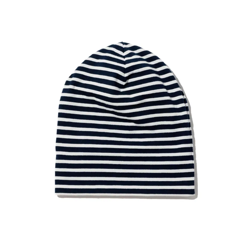 Beanie - Navy/White PC Stripe Jersey made by Engineered Garments