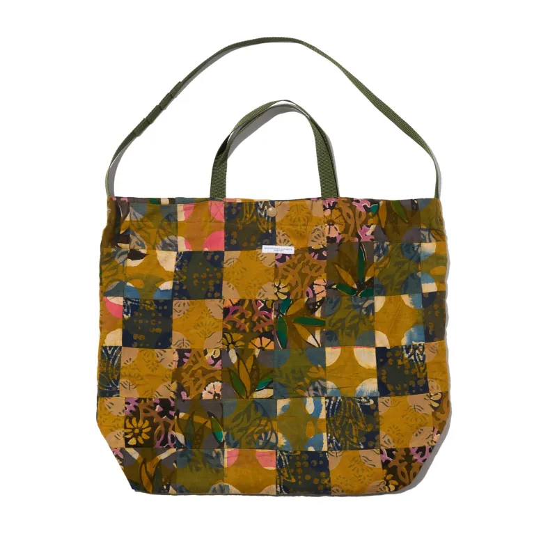 Carry All Tote - Olive Cotton Multi Pattern Patchwork made by Engineered Garments