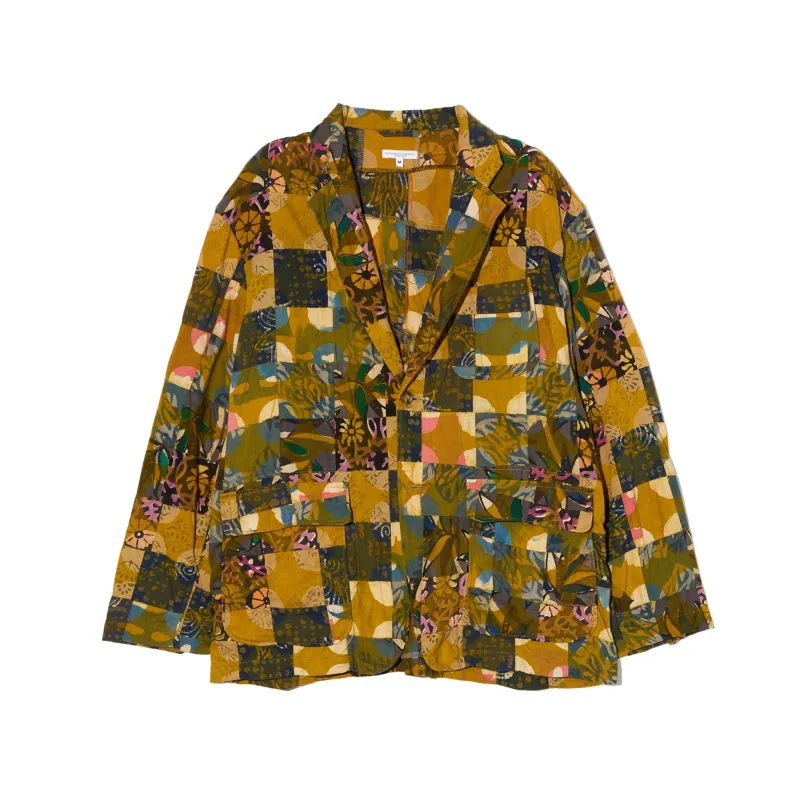Loiter Jacket - Olive Cotton Multi Pattern Patchwork made by Engineered Garments