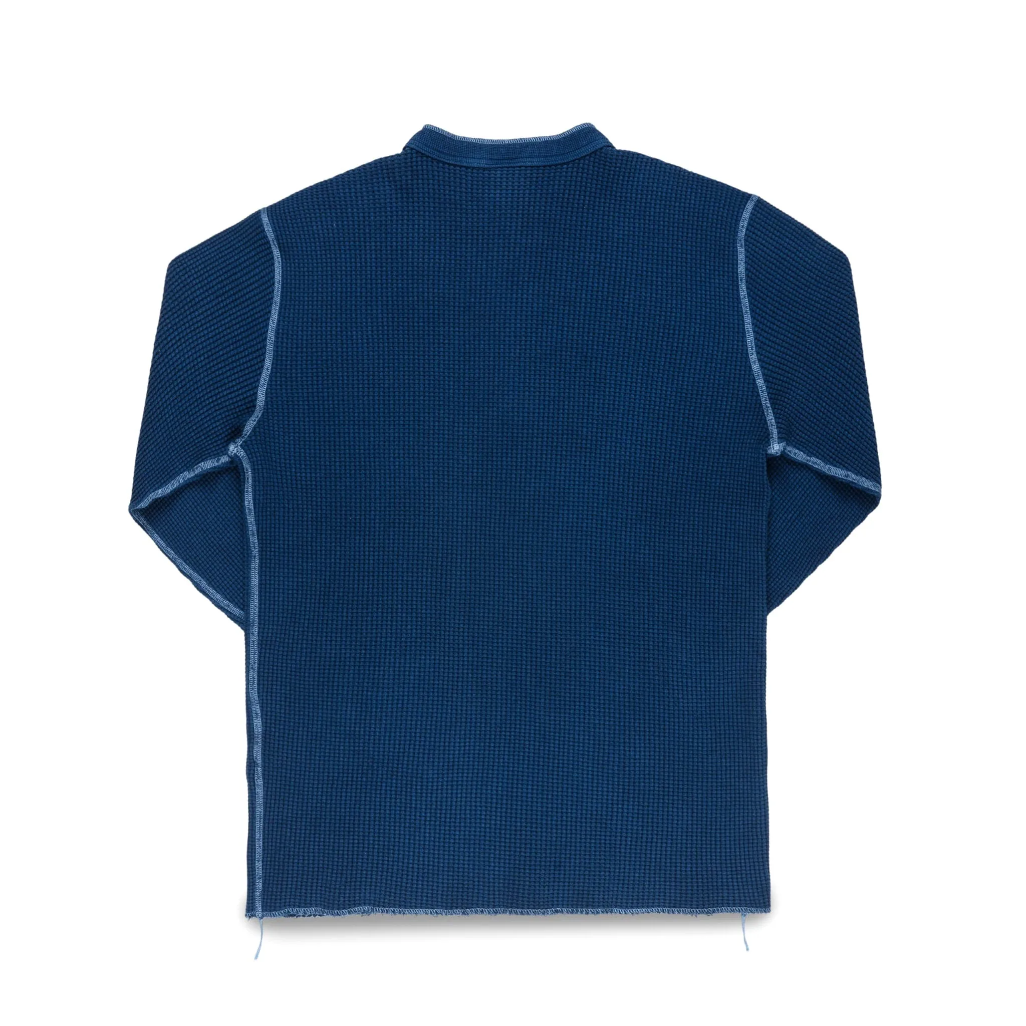 IHTL-1213-IND Waffle Knit Long Sleeved Thermal Henley - Indigo Dyed sold by BlackBlue product image thumbnail 2