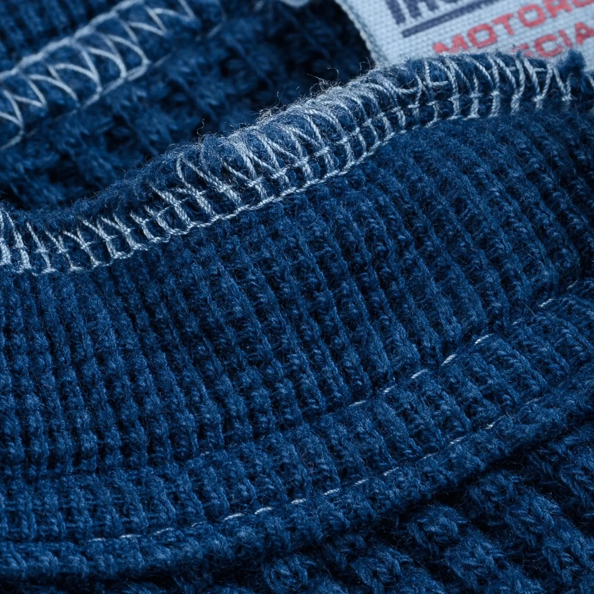 IHTL-1213-IND Waffle Knit Long Sleeved Thermal Henley - Indigo Dyed sold by BlackBlue product image thumbnail 5
