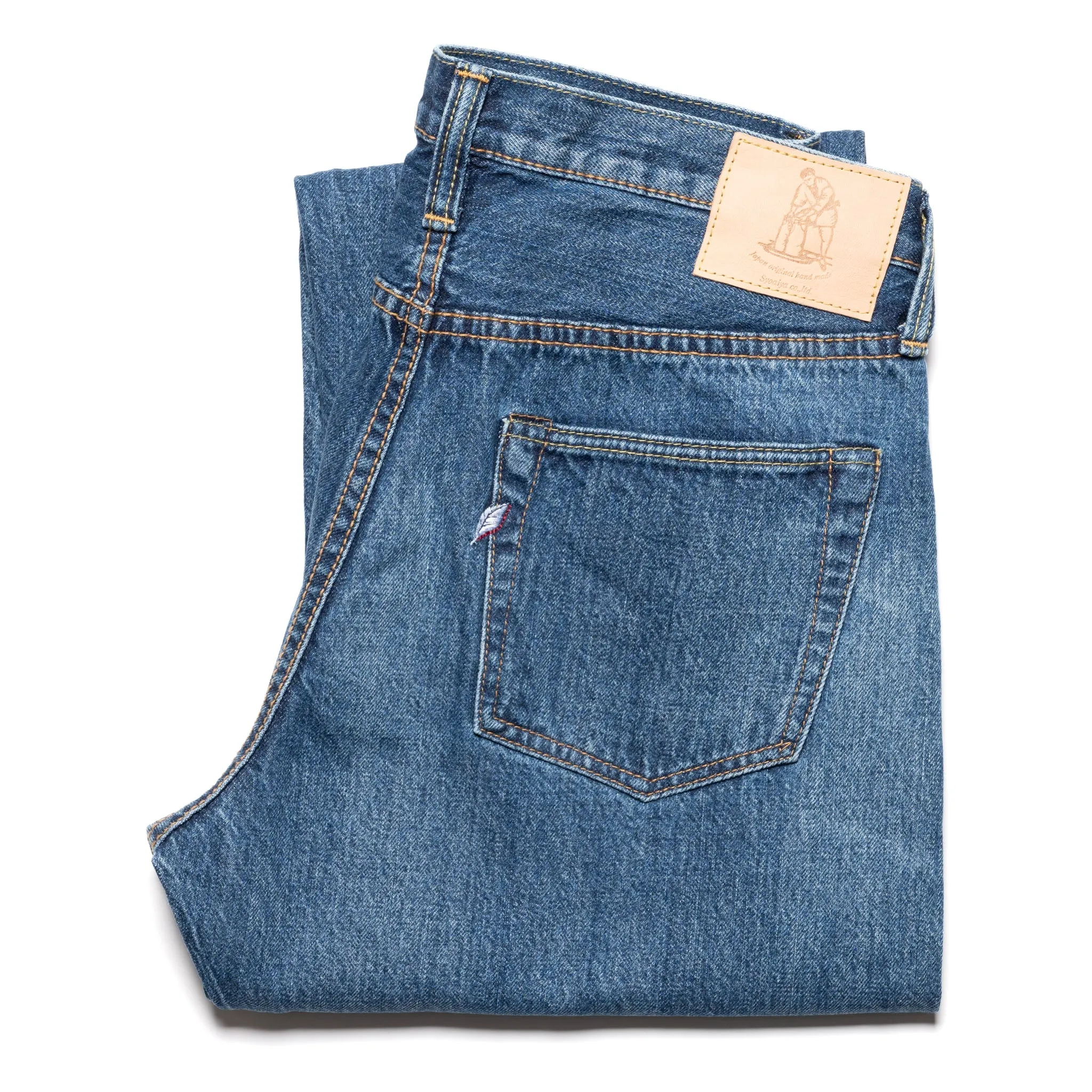 USED-003-ID Regular Straight 14oz Selvedge Denim - Used Wash sold by BlackBlue