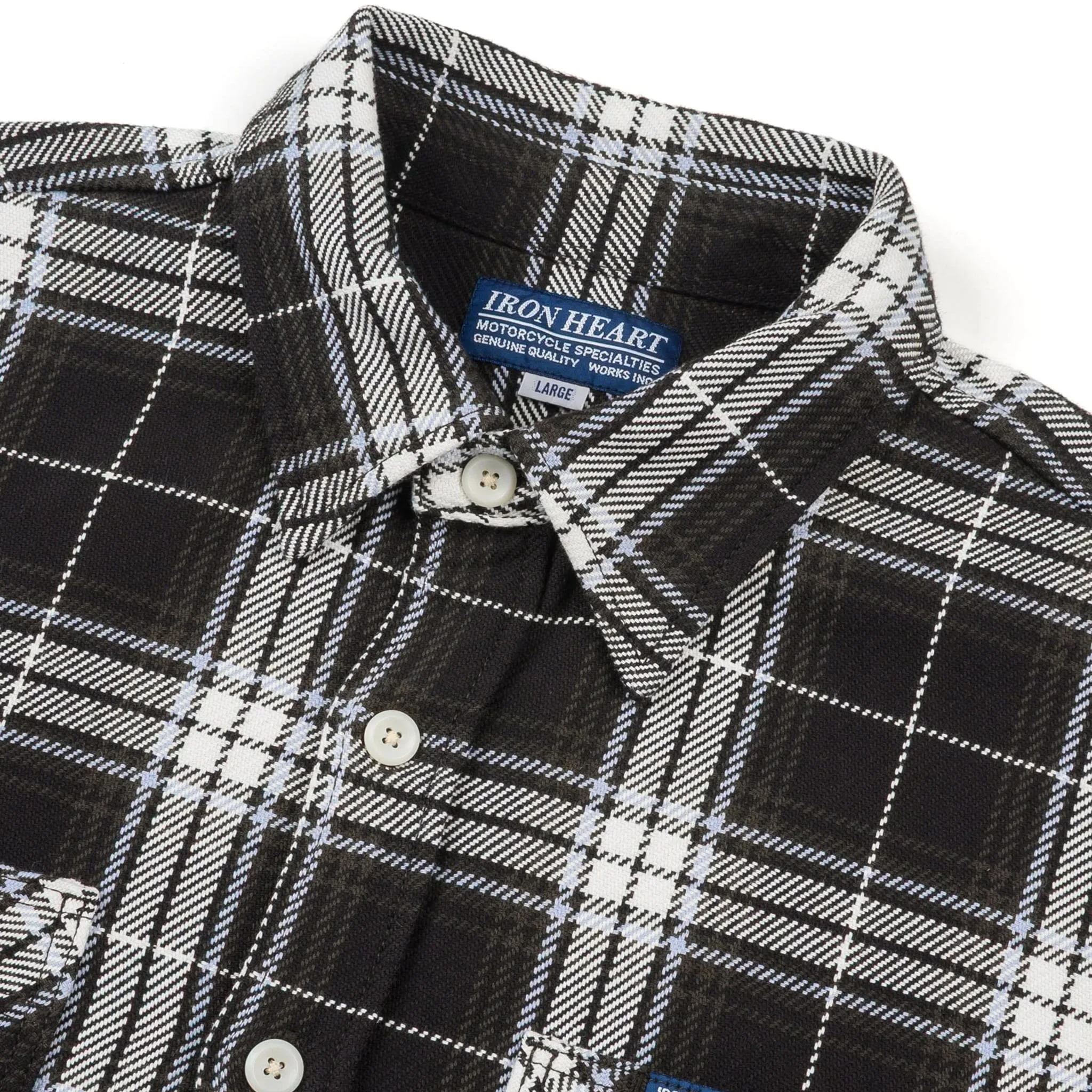 IHSH-441-BLK 9oz Selvedge Flannel Check Work Shirt - Black sold by BlackBlue product image thumbnail 3