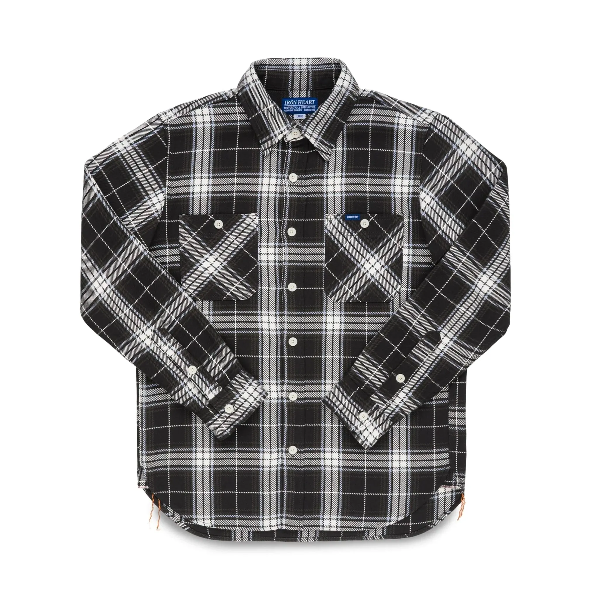 IHSH-441-BLK 9oz Selvedge Flannel Check Work Shirt - Black sold by BlackBlue