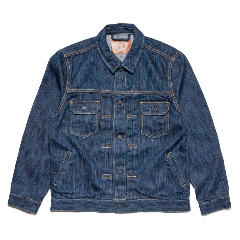6225-D Waterfall Denim Type 2 Jacket - Dark Indigo made by Pure Blue Japan