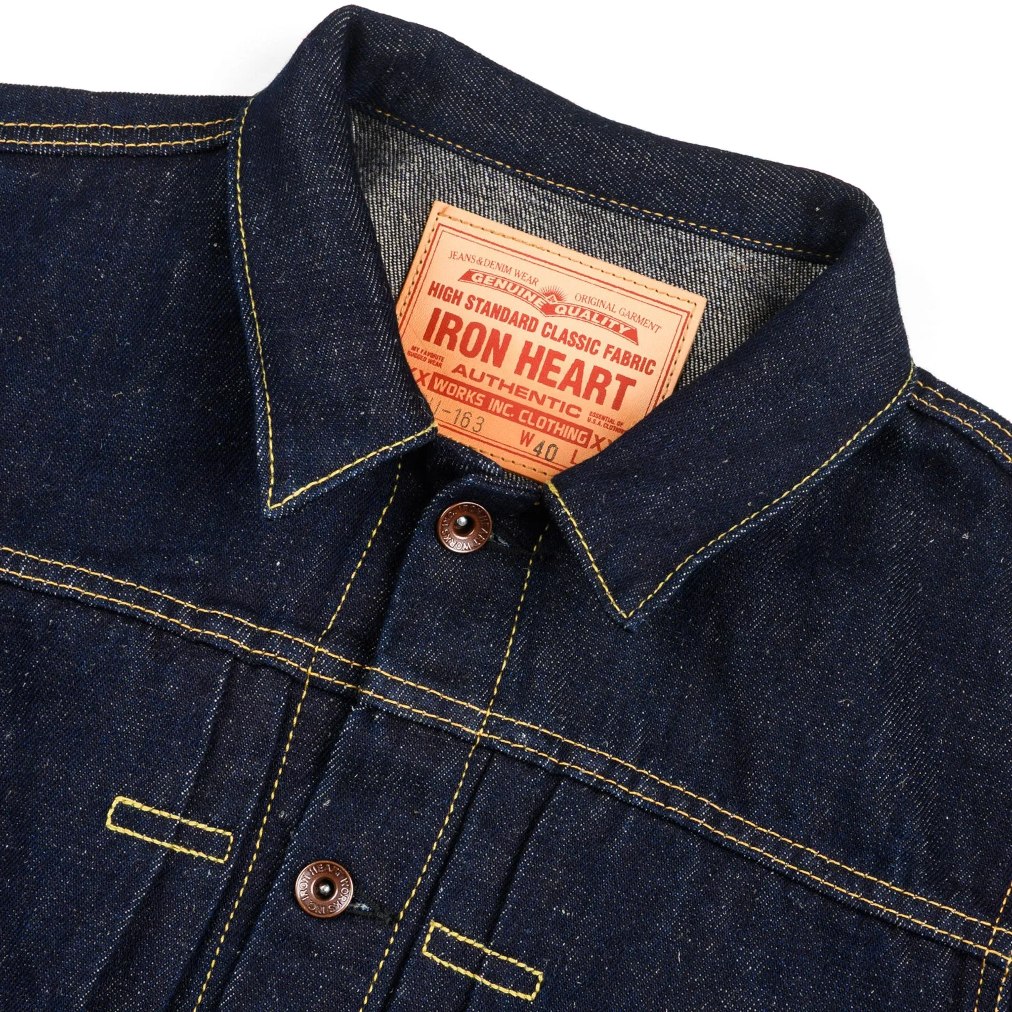 IHJ-163-IND 14oz Cotton/Linen Denim Type II Jacket - Indigo sold by BlackBlue product image thumbnail 4