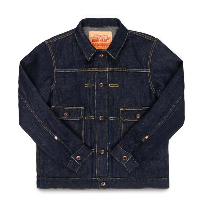 IHJ-163-IND 14oz Cotton/Linen Denim Type II Jacket - Indigo made by Iron Heart