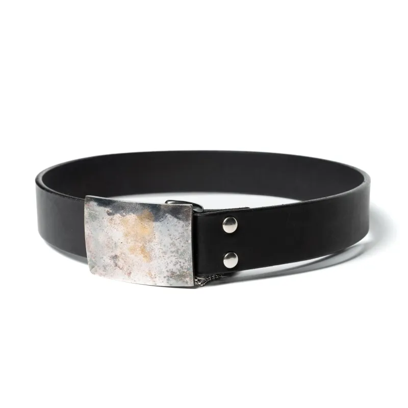 B-83 Flat Buckle Belt - Black made by Studio D'Artisan