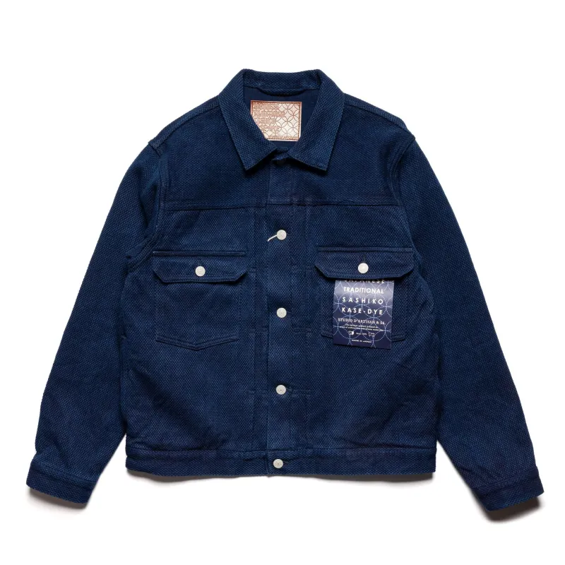 4619 "Kasezome" Indigo Sashiko Type 2 Selvedge Jacket made by Studio D'Artisan