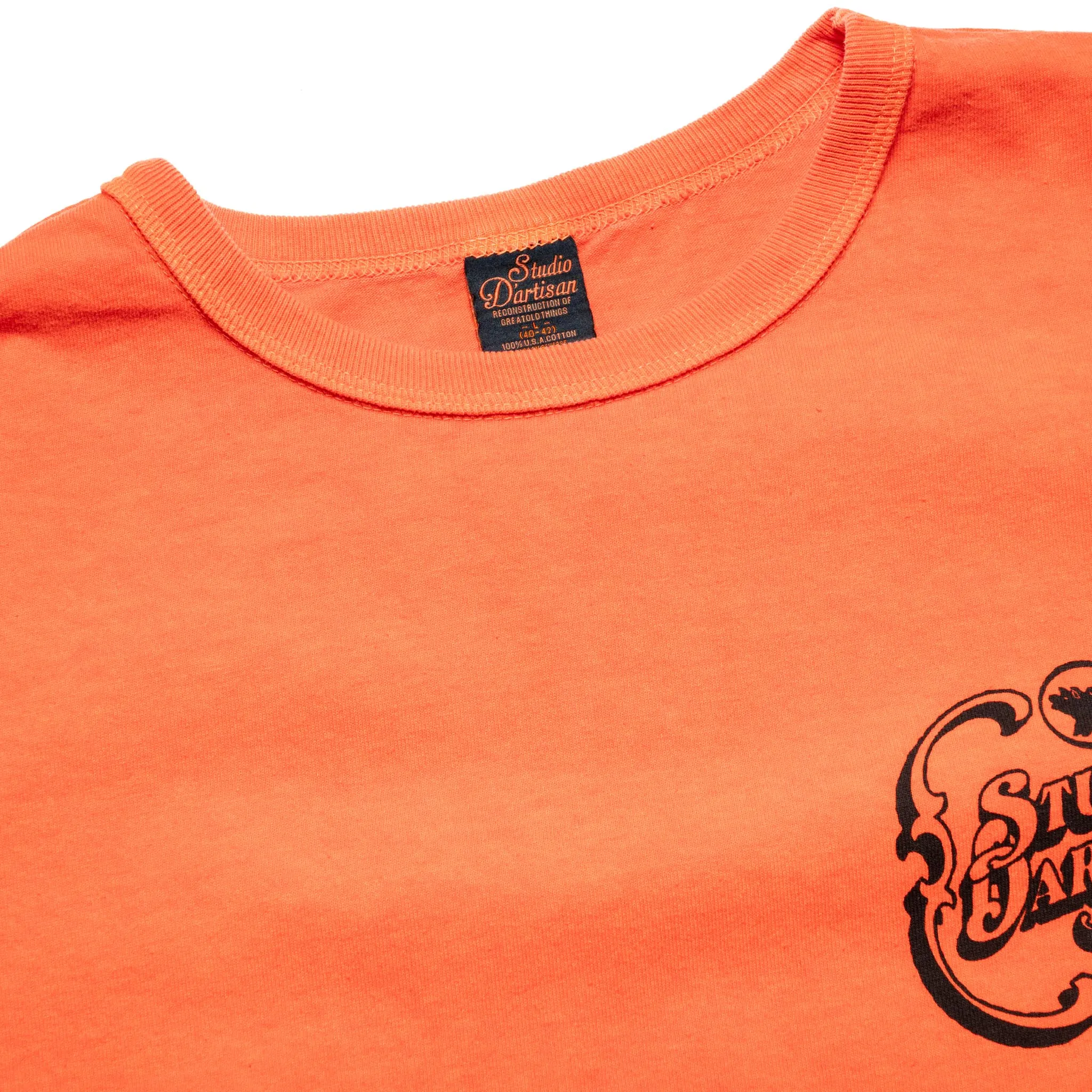 8207A USA Cotton Pigment Dye Graphic T-Shirt - Orange sold by BlackBlue product image thumbnail 3