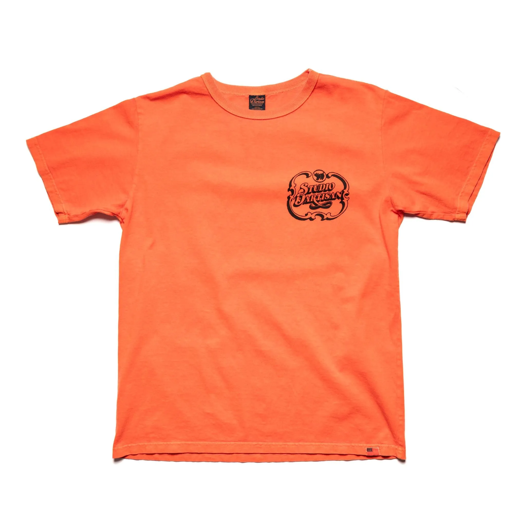 8207A USA Cotton Pigment Dye Graphic T-Shirt - Orange sold by BlackBlue