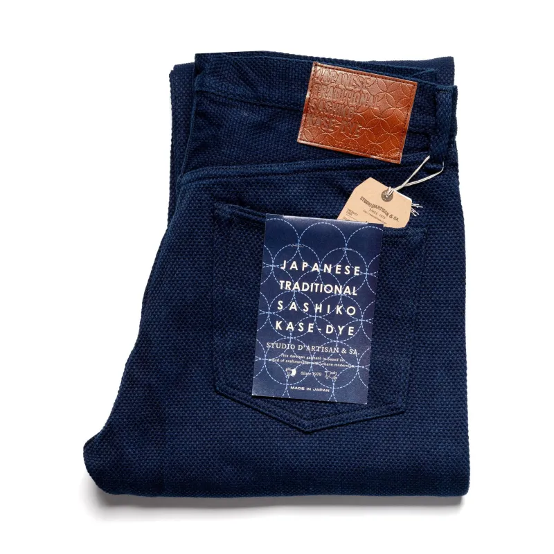 1907S "Kasezome" 14oz Selvedge Sashiko Pants - Regular Straight Fit made by Studio D'Artisan