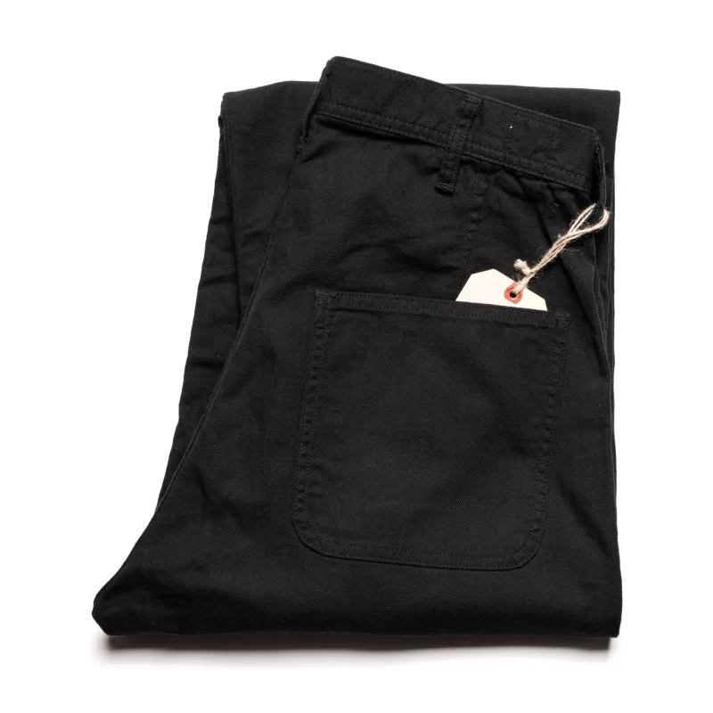 1141-2 USN Herringbone Seamen's Trousers - Black made by Full Count